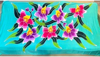 Hot Sale Rayon Sarong Hand Painted Floral Design